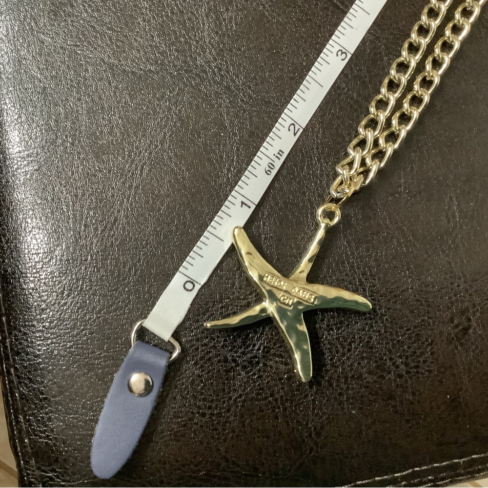 Heidi Daus Gold Starfish Pendant with Turquoise Enamel & Swarovski Crystals NWOT - Picture 9 of 11